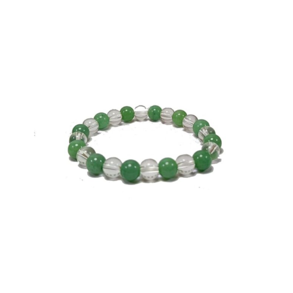 Green Aventurine & Clear Crystal Bracelet for Men & Women
